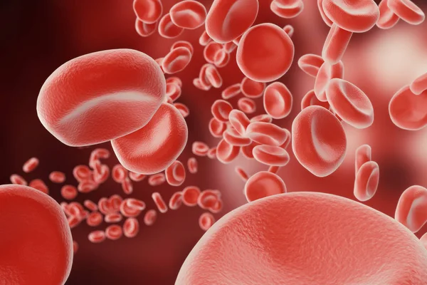 Krwinek czerwonych: odpowiedzialny za tlenu, przeniesienia, regulacji ph krwi, żywności i ochrony klatek organizma. renderowania 3D — Zdjęcie stockowe