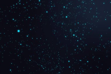 Teknolojik bağlantı fütüristik şekli, mavi nokta ağ, Soyut 3d render, arka plan, mavi arka plan, kavram ağı, Internet iletişim