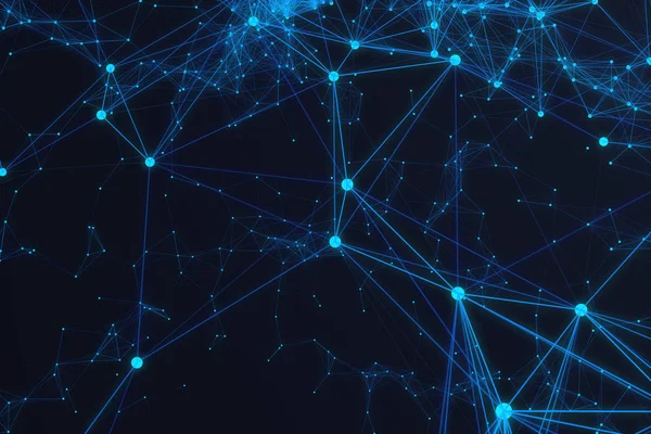 技术连接未来型 蓝点网络 抽象背景 蓝色背景 — 图库照片