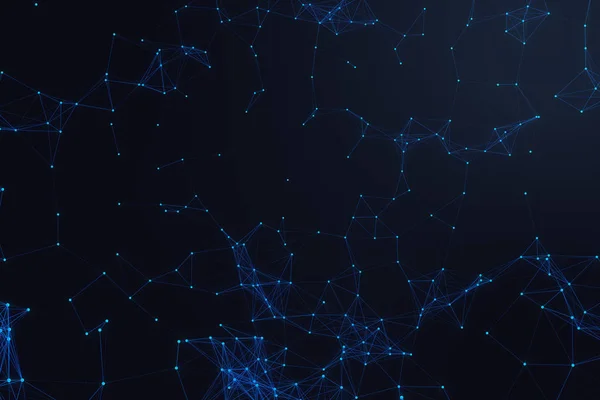 Τεχνολογική Σύνδεση Φουτουριστικό Σχήμα Μπλε Κουκίδα Δίκτυο Αφηρημένα Φόντο Μπλε — Φωτογραφία Αρχείου