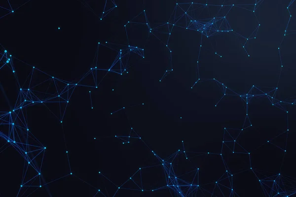 Τεχνολογική Σύνδεση Φουτουριστικό Σχήμα Μπλε Κουκίδα Δίκτυο Αφηρημένα Φόντο Μπλε — Φωτογραφία Αρχείου