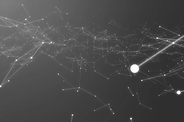 Τεχνολογική Σύνδεση Φουτουριστικό Σχήμα Δίκτυο Γκρι Κουκκίδα Αφηρημένα Φόντο Γκρι — Φωτογραφία Αρχείου