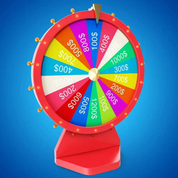 Roue Fortune Tournante Réaliste Roulette Chanceuse Roue Colorée Chance Fortune — Photo