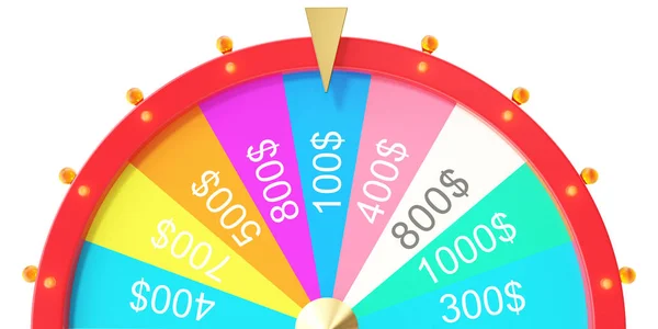 Realistic Spinning Fortune Wheel Lucky Roulette Colorful Wheel Luck Fortune — Stock Photo, Image