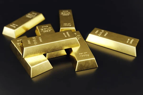 Stapel Close Gold Bars Gewicht Van Gold Bars 1000 Gram — Stockfoto