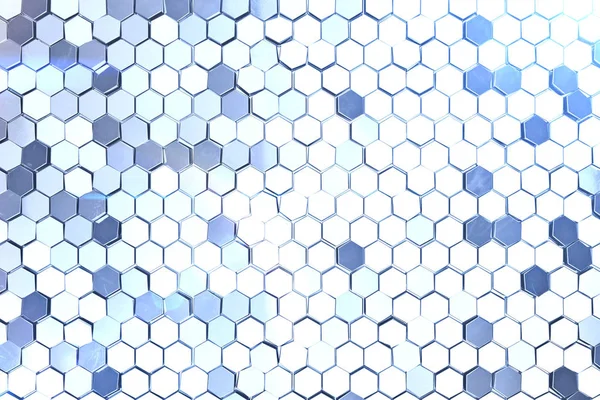 Futuristick Abstrato Fundo Hexagonal Com Profundidade Efeito Campo Estrutura Grande — Fotografia de Stock