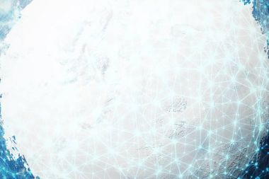 3D render küresel ağ ve veri değişimi. Bağlantı etrafında dünya küre hatları. Çaplı uluslararası Connectivity. Nasa tarafından döşenmiş bu görüntü unsurları.