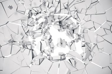 3D render dünya arka plan ses ışık ışınları ile kırık. Beton dünya arka plan kırık.