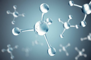 3D çizim molekülleri. Atomlar bacgkround. Başlık sayfası veya el ilanı için tıbbi geçmişi. Atomik düzeyde moleküler yapısı.