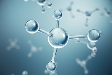 3D çizim molekülleri. Atomlar bacgkround. Başlık sayfası veya el ilanı için tıbbi geçmişi. Atomik düzeyde moleküler yapısı.