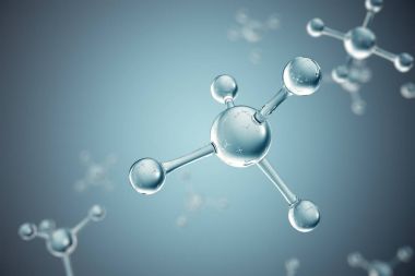 3D çizim molekülleri. Atomlar bacgkround. Başlık sayfası veya el ilanı için tıbbi geçmişi. Atomik düzeyde moleküler yapısı.