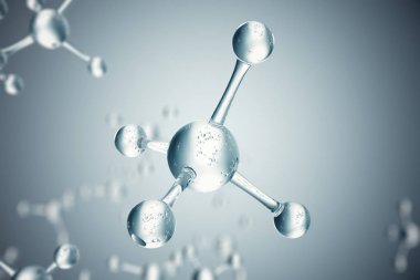 3D çizim molekülleri. Atomlar bacgkround. Başlık sayfası veya el ilanı için tıbbi geçmişi. Atomik düzeyde moleküler yapısı.