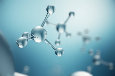 3D çizim molekülleri. Atomlar bacgkround. Başlık sayfası veya el ilanı için tıbbi geçmişi. Atomik düzeyde moleküler yapısı.