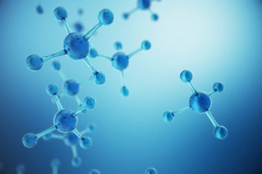 3D çizim atomların yapısı. Bilim veya atomları ve molekülleri ile tıbbi geçmişi. Başlık sayfası veya el ilanı için tıbbi geçmişi. Atomik düzeyde yapısı