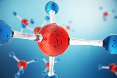 3D çizim molekülleri. Atomlar bacgkround. Başlık sayfası veya el ilanı için tıbbi geçmişi. Atomik düzeyde moleküler yapısı.