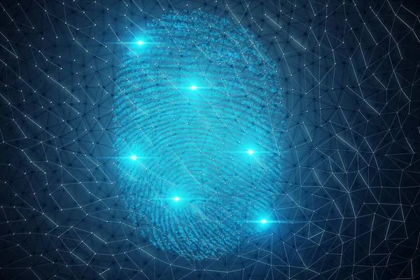 Ilustración Escaneo Huellas Dactilares Proporciona Acceso Seguridad Con Identificación Biométrica — Foto de Stock