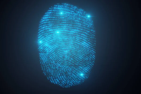 Abbildung Fingerabdruck Scan Bietet Sicherheitszugriff Mit Biometrischer Identifikation Konzept Fingerabdruckschutz — Stockfoto