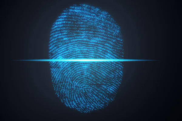 Skenování Otisků Prstů Obrázek Poskytuje Přístup Zabezpečení Biometrické Identifikace Koncept — Stock fotografie