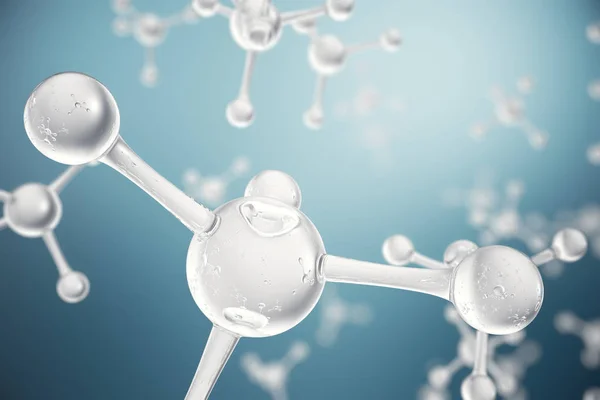 Moléculas de ilustração 3D. Atoms bacgkround. Antecedentes médicos para banner ou flyer. Estrutura molecular a nível atómico . — Fotografia de Stock