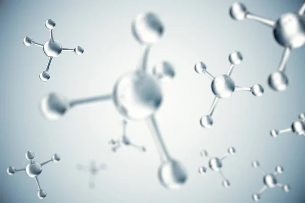 3D Illustration Moleküle. Atome schmelzen dahin. medizinischer Hintergrund für Banner oder Flyer. molekulare Struktur auf atomarer Ebene. — Stockfoto