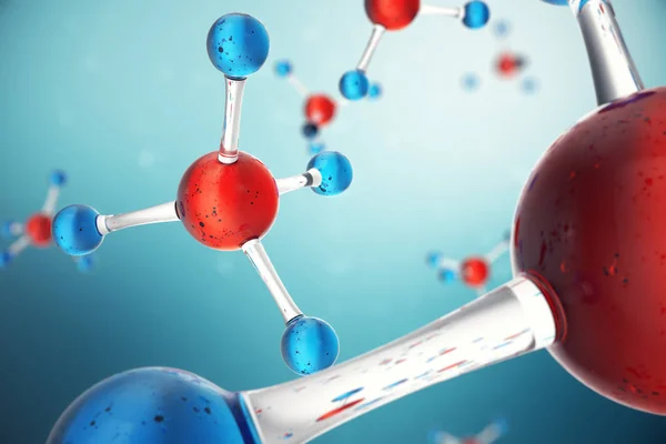 Molécules d'illustration 3D. Le bacgkround atomique. Fond médical pour bannière ou flyer. Structure moléculaire au niveau atomique . — Photo