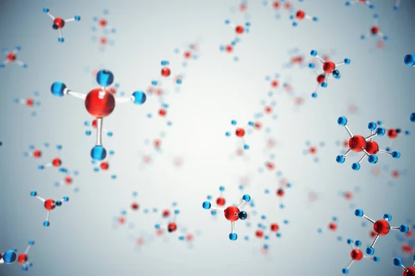 Molecole di illustrazione 3D. Atomi bacgkround. Sfondo medico per banner o volantino. Struttura molecolare a livello atomico . — Foto Stock