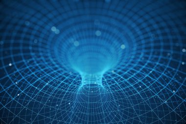 3D çizim tünel veya solucan deliği, bir evren başka bir ile bağlayabilirsiniz tünel. Soyut hız tüneli warp alanı, solucan deliği veya kara delik, cosmos içinde geçici alan üstesinden sahne