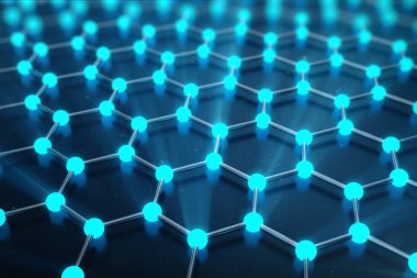 3D render, Grafin atomun yapısı - nanoteknoloji arka plan illüstrasyon.