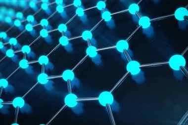 3D render, Grafin atomun yapısı - nanoteknoloji arka plan illüstrasyon.
