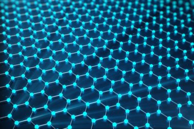 3D render, Grafin atomun yapısı - nanoteknoloji arka plan illüstrasyon.