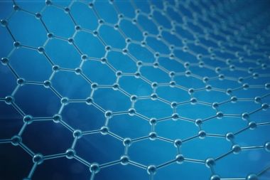 3D render soyut nanoteknoloji altıgen geometrik form yakın çekim, kavram grafen atomik yapısı, kavram grafen moleküler yapısı.