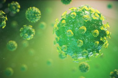 Viral hepatit enfeksiyon neden olan kronik karaciğer hastalığı, hepatit virüsleri, 3d çizim