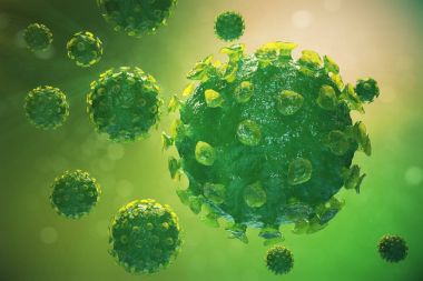 Viral hepatit enfeksiyon neden olan kronik karaciğer hastalığı, hepatit virüsleri, 3d çizim