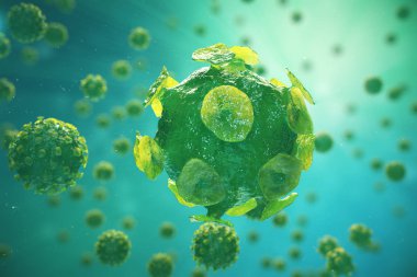Viruses causing infectious disease, Global pandemic virus, 3d illustration clipart