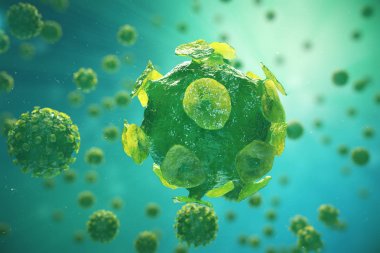 Viruses causing infectious disease, Global pandemic virus, 3d illustration clipart