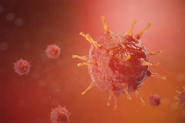 Grip virüsü H1n1. domuz gribi, 3D çizimi bulaştırmak organizma, viral hastalığı salgın.