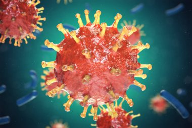 Viral hepatit enfeksiyonu kronik karaciğer hastalığı, hepatit virüsleri neden. 3D çizim