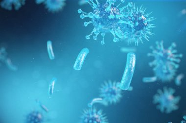 Viral hepatit enfeksiyonu kronik karaciğer hastalığı, hepatit virüsleri neden. 3D çizim