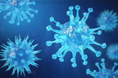 3D illüstrasyon virüs, bakteri, enfekte hücre organizma, virüs arka plan, sarılık virüsü bulaşmış canlı