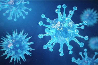 3d Illustration virus, bacteria, cell infected organism, virus abstract background, Hepatitis viruses in infected organism clipart