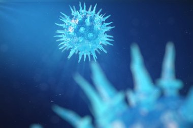 3D illüstrasyon virüs, bakteri, enfekte hücre organizma, virüs arka plan, sarılık virüsü bulaşmış canlı