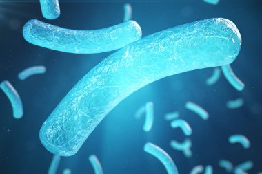 3D illüstrasyon virüs, bakteri, mikrop hücre organizma, virüs arka plan. Sarılık virüsü bulaşmış canlı