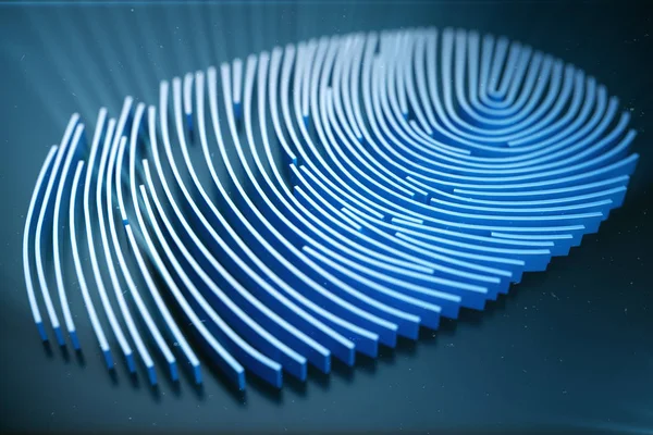 Fingerprint Scanning Identification System. Fingerprint scan provides security access with biometrics identification. 3D Rendering.