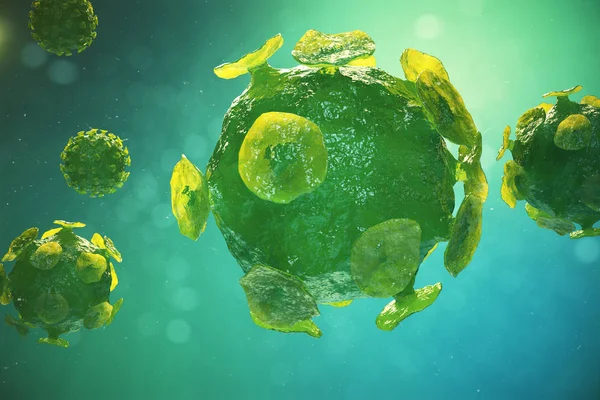Вирусы, вызывающие инфекционные заболевания, глобальный пандемический вирус, 3d иллюстрация — стоковое фото
