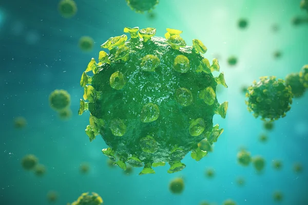 Вирусы, вызывающие инфекционные заболевания, глобальный пандемический вирус, 3d иллюстрация — стоковое фото