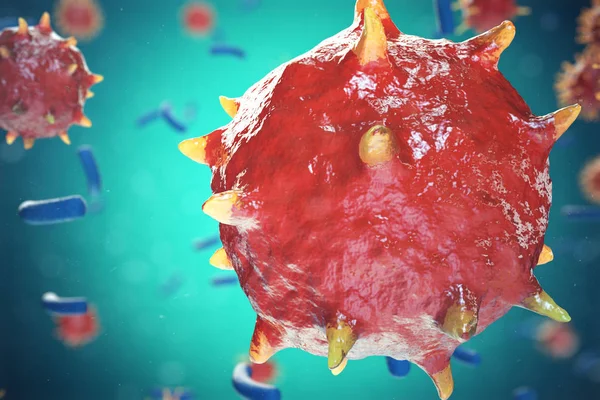 Viral hepatitinfektion orsakar kronisk leversjukdom, hepatitvirus. 3D illustration — Stockfoto
