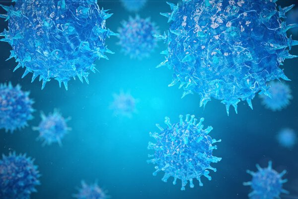 3d Illustration, Hepatitis, H1N1, HIV, FLU, AIDS viruses abstract background, Hepatitis viruses in infected organism