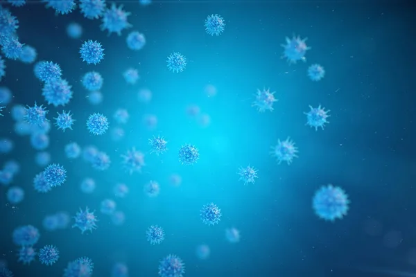3d Ilustração de vírus, bactérias, célula infectada organismo, vírus de fundo abstrato, vírus da hepatite no organismo infectado — Fotografia de Stock
