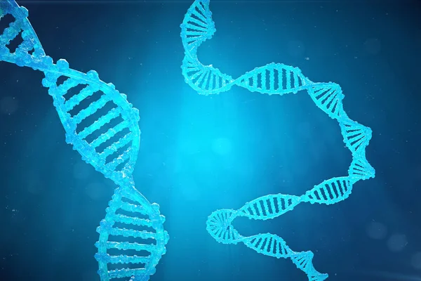 HELIX Dna-molekylen med modifierade gener. Korrigera mutation av genteknik. Konceptet molekylärgenetik, 3d illustration — Stockfoto