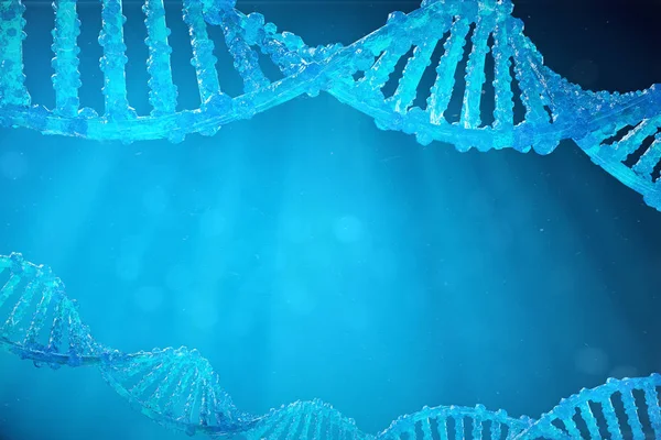 Molécula de ADN Helix con genes modificados. Corrección de mutaciones por ingeniería genética. Concepto Genética molecular, ilustración 3d — Foto de Stock